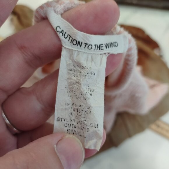 Caution To The Wind S Crop Ruffle Flitted Top Peach Cream Frilly Wrap Front Ivor - Picture 9 of 9